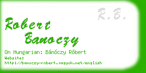 robert banoczy business card